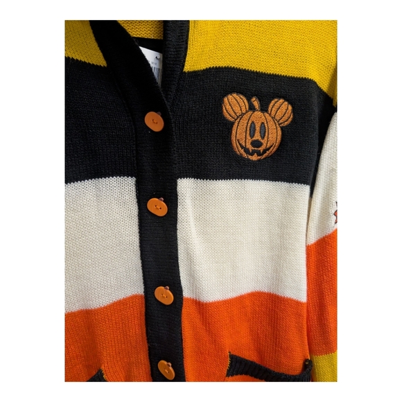 RARE Her Universe hooded Mickey Mouse Halloween candy corn cardigan Size Medium - Picture 5 of 8